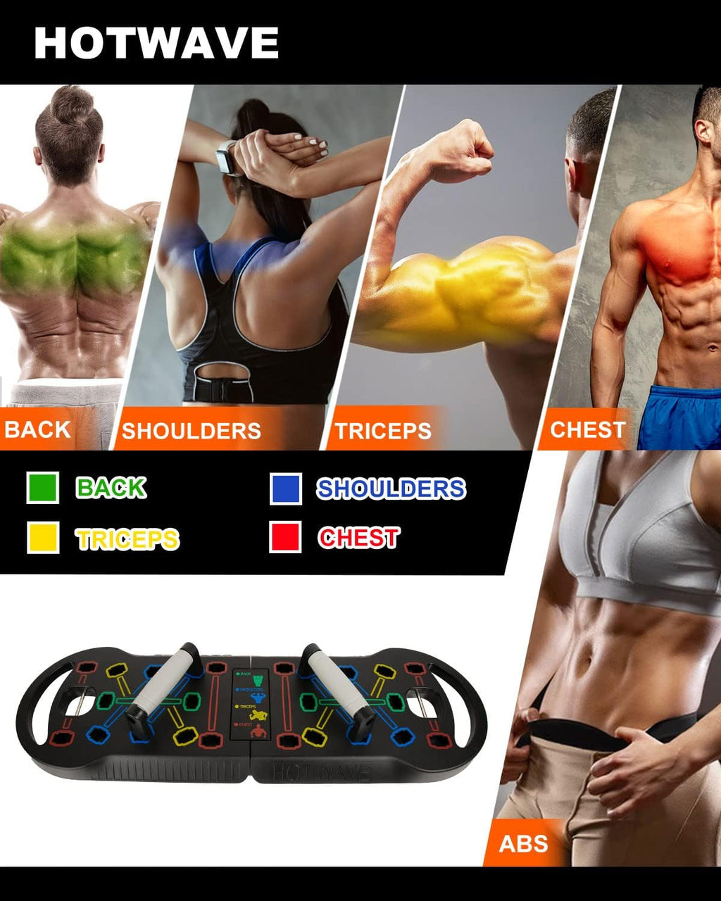 Push-up Board Set Portable Multifunctional Push-up Bar Foldable Fitness Equipment For Chest Abdomen Arms/Back Training