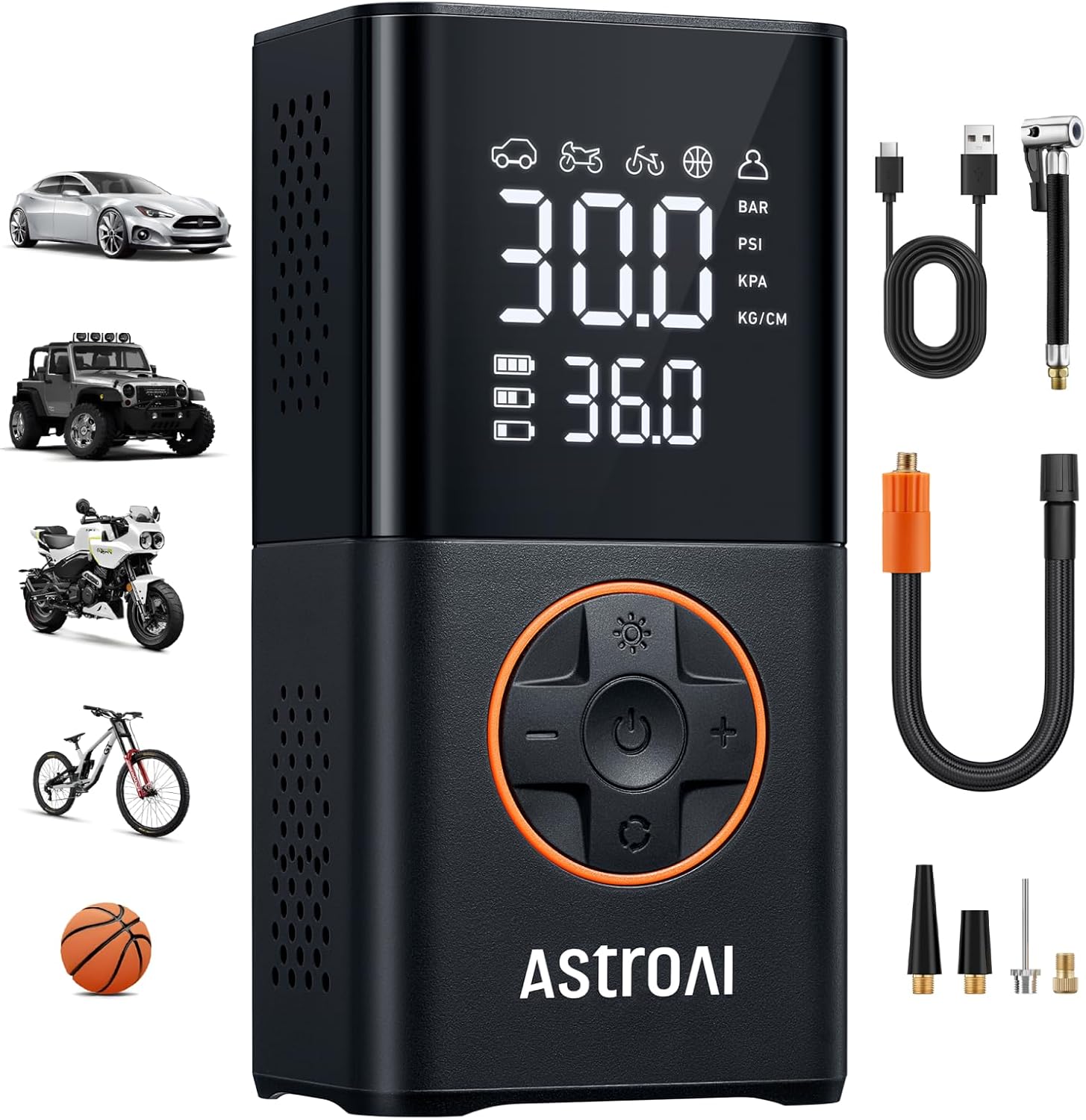 AstroAI L7 Cordless Tire Inflator – 150 PSI Air Compressor for Cars & Bikes