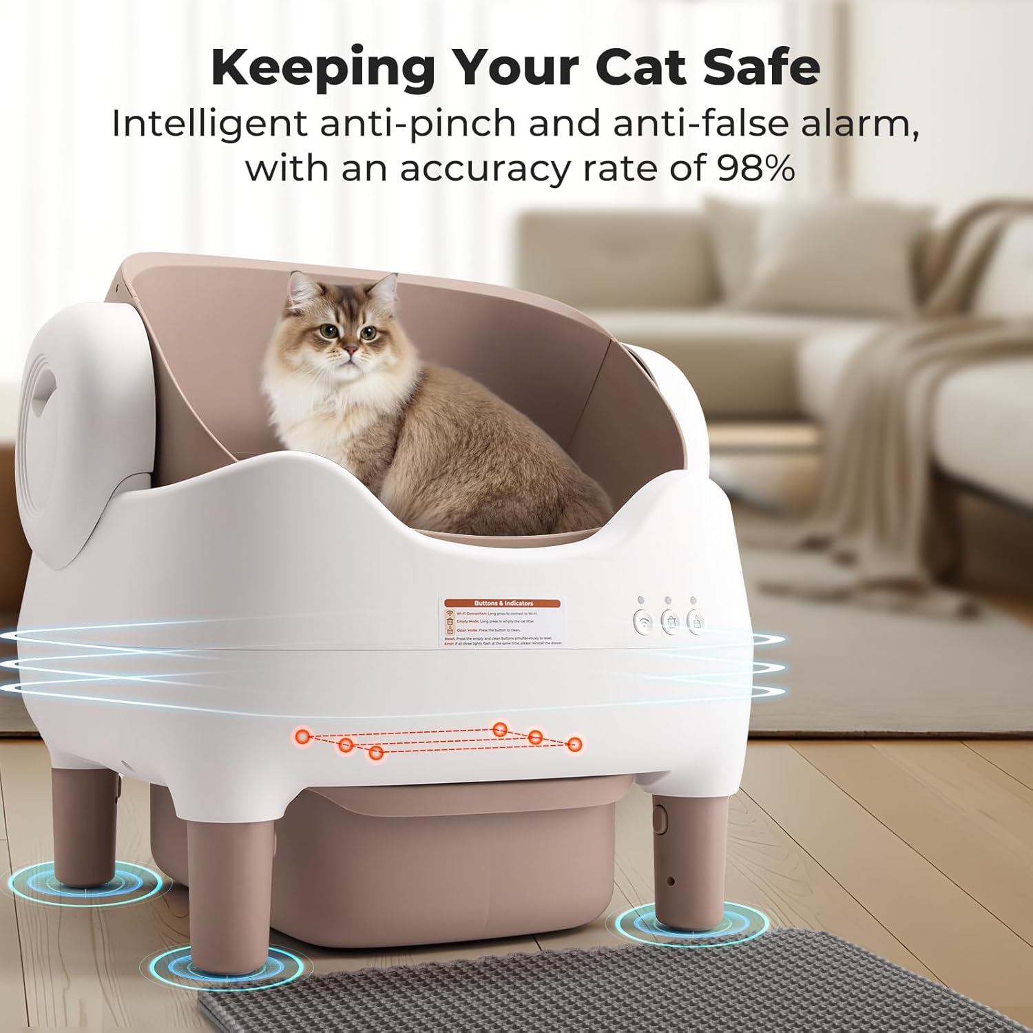App-Controlled Self-Cleaning Cat Litter Box | Odor-Free & Multi-Cat Safe