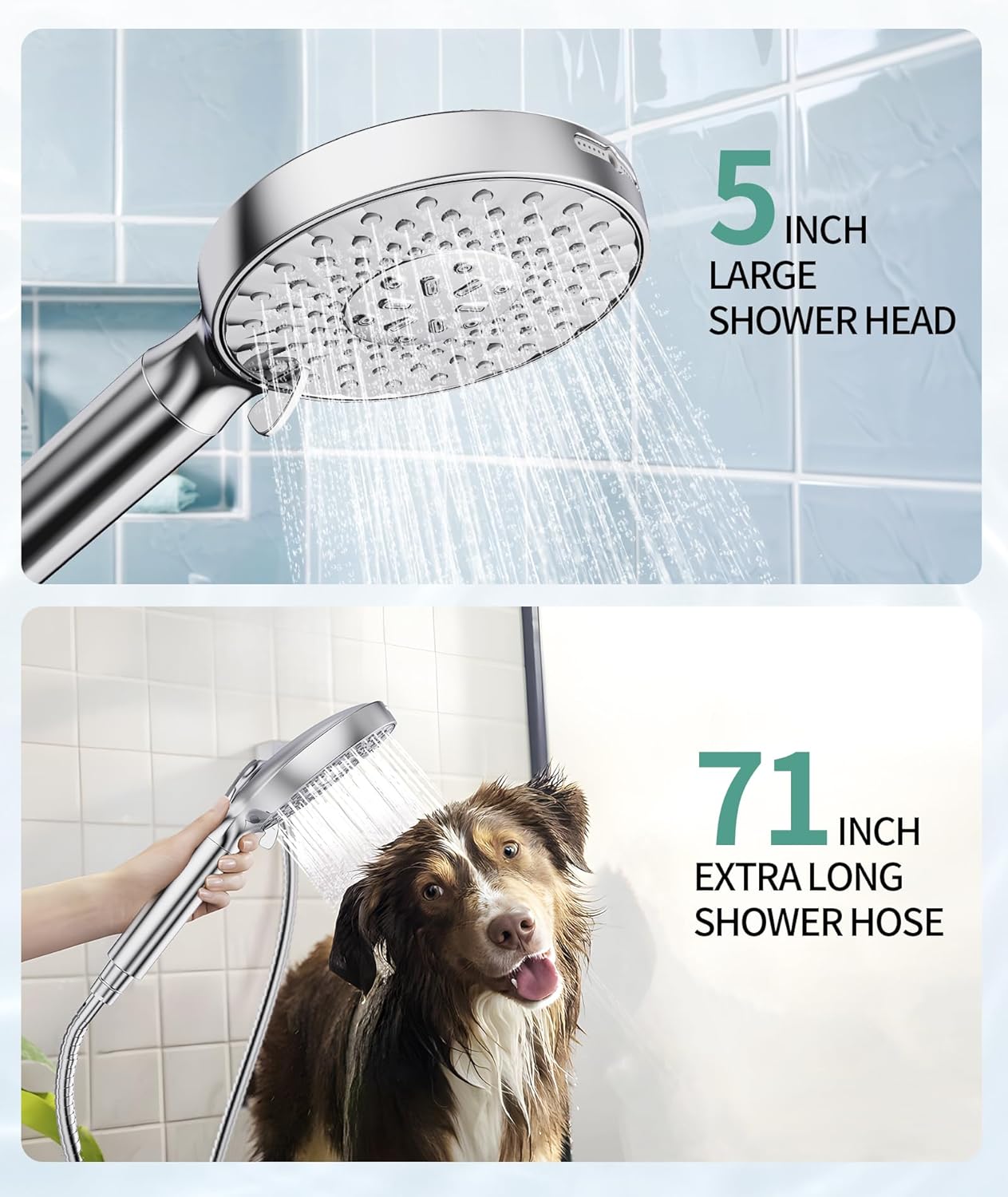 High-Pressure Filtered Shower Head with 8 Spray Modes
