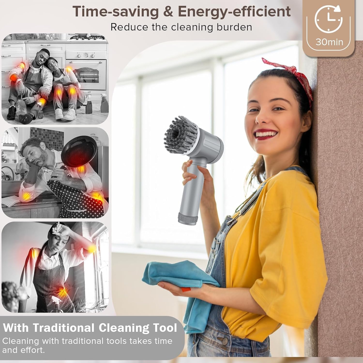 TurboScrub 5-in-1: The Ultimate Cordless Electric Power Scrubber for Effortless Cleaning