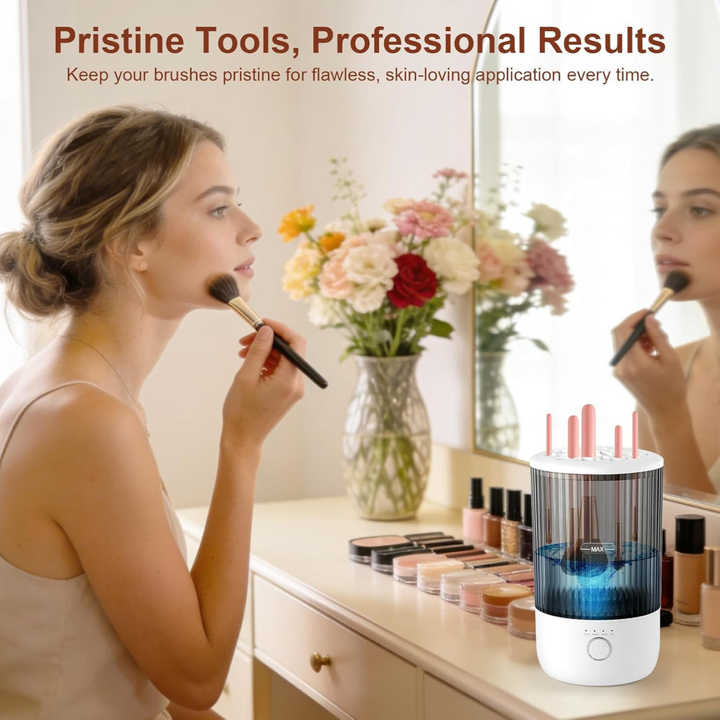 Electric Makeup Brush Cleaner – 3-in-1 Automatic Washer, Dryer & Storage Station