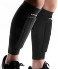 Soccer Shin Guard Compression Sleeves with Honeycomb Padding – Breathable, Anti-Slip Protection for Kids, Youth & Adults