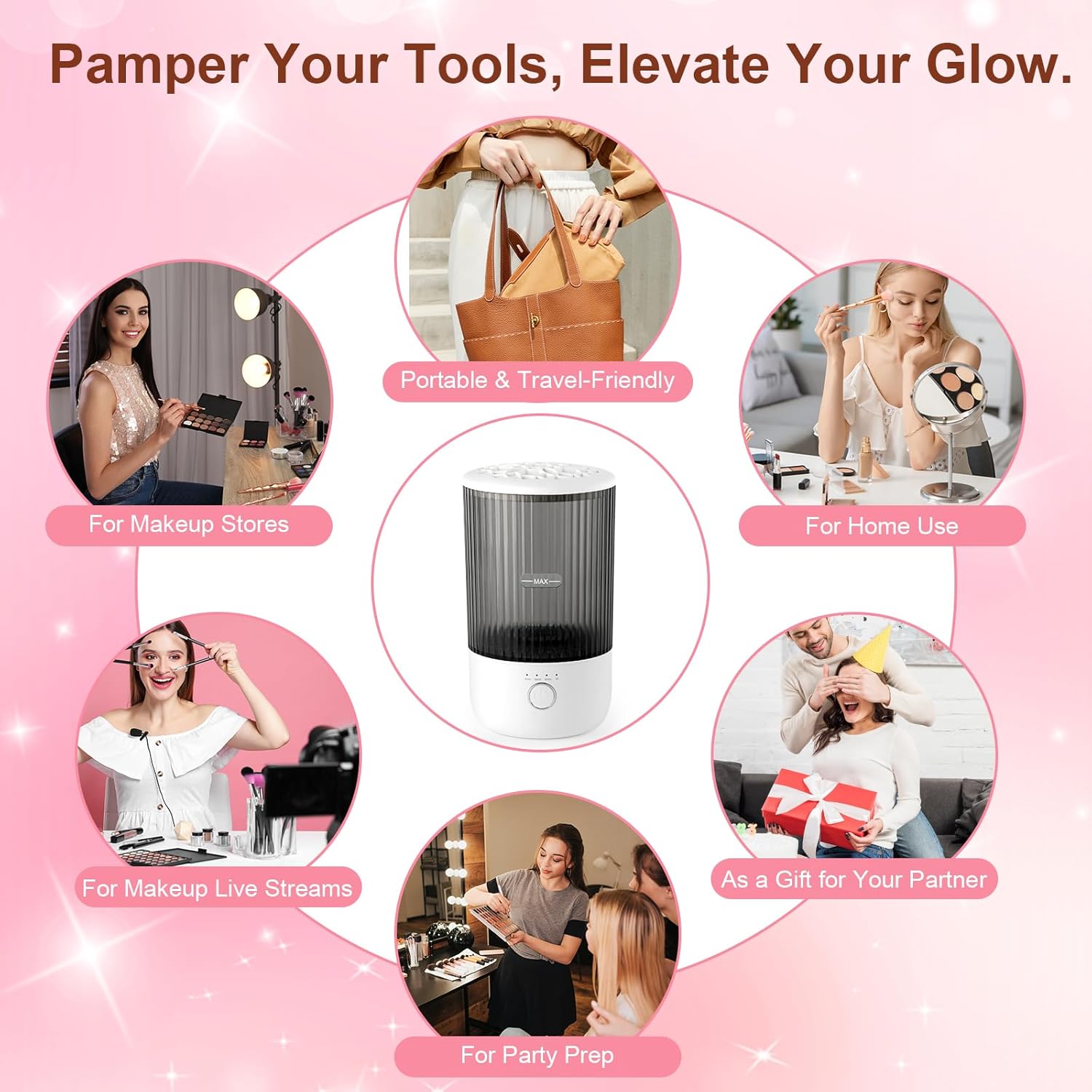 Electric Makeup Brush Cleaner – 3-in-1 Automatic Washer, Dryer & Storage Station