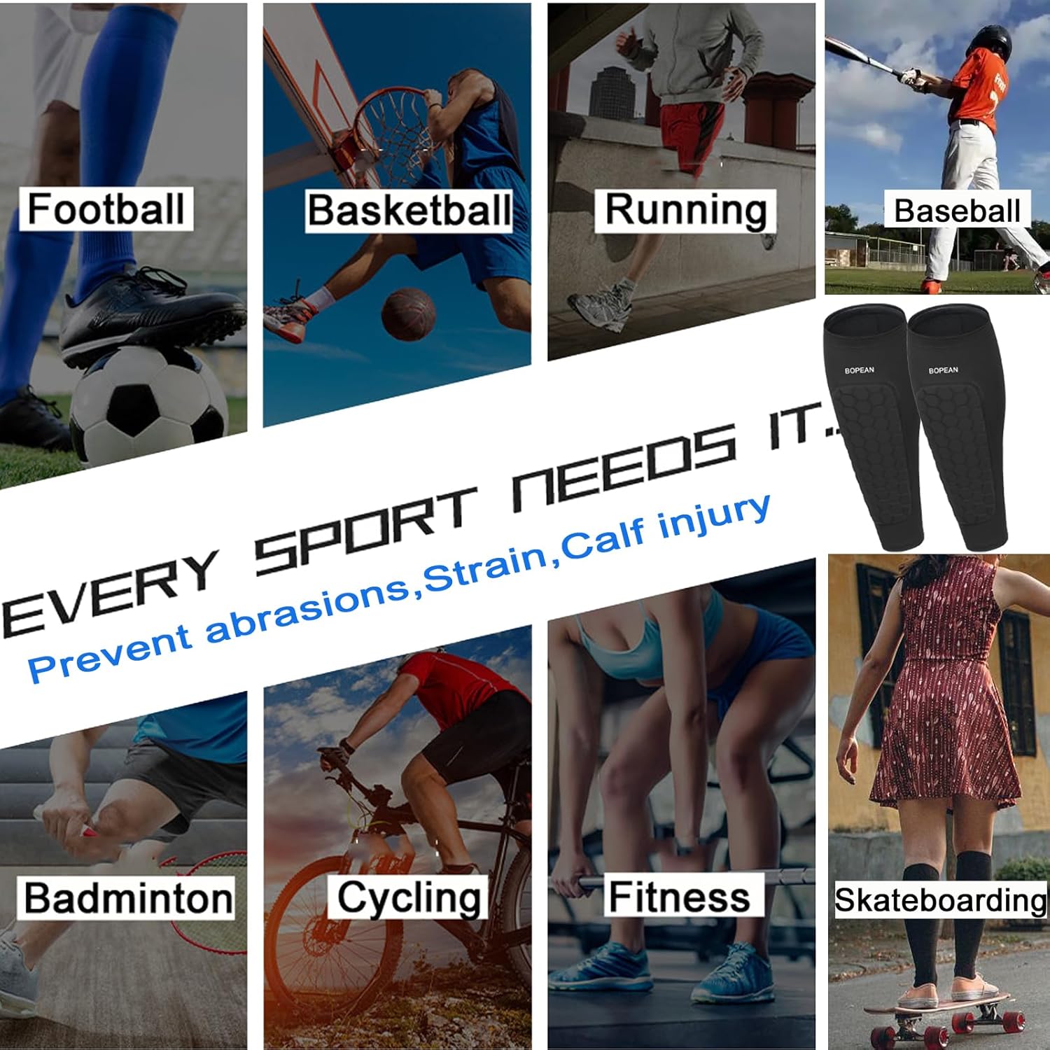 Soccer Shin Guard Compression Sleeves with Honeycomb Padding – Breathable, Anti-Slip Protection for Kids, Youth & Adults