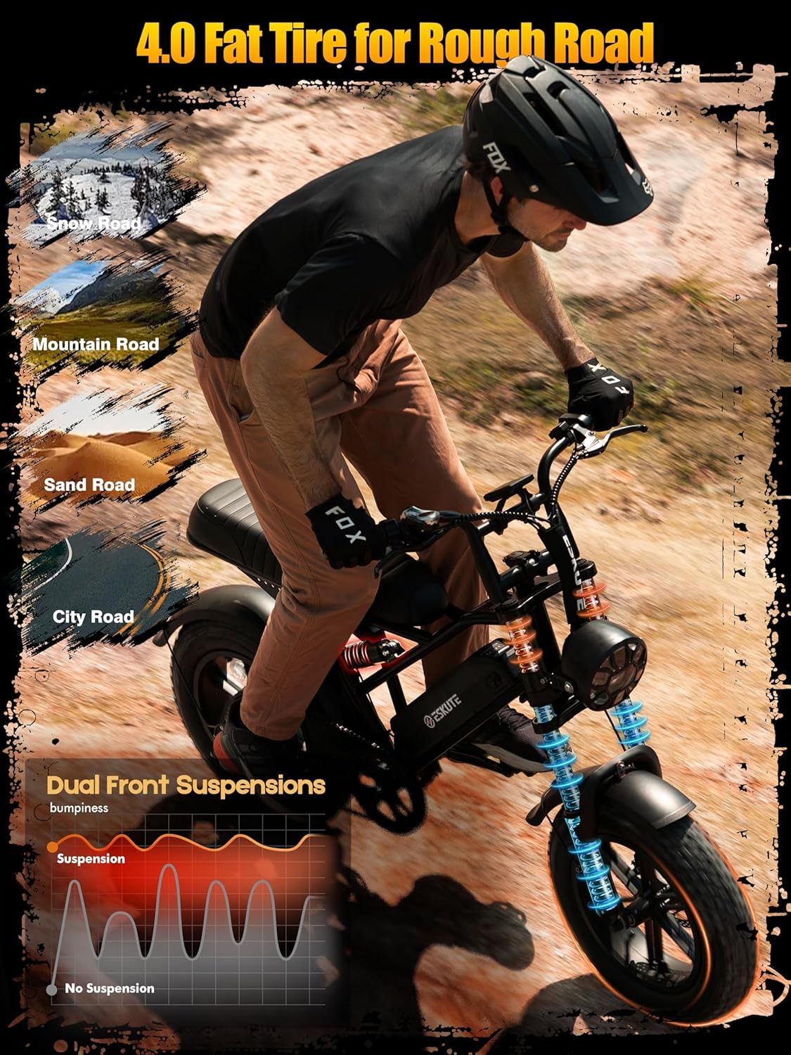 1500W Fat Tire Electric Bike – 28MPH Dual Suspension